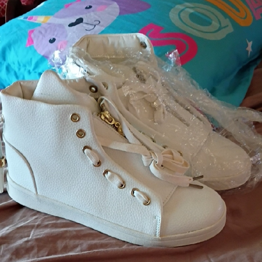 Stylish White High-Top Sneakers